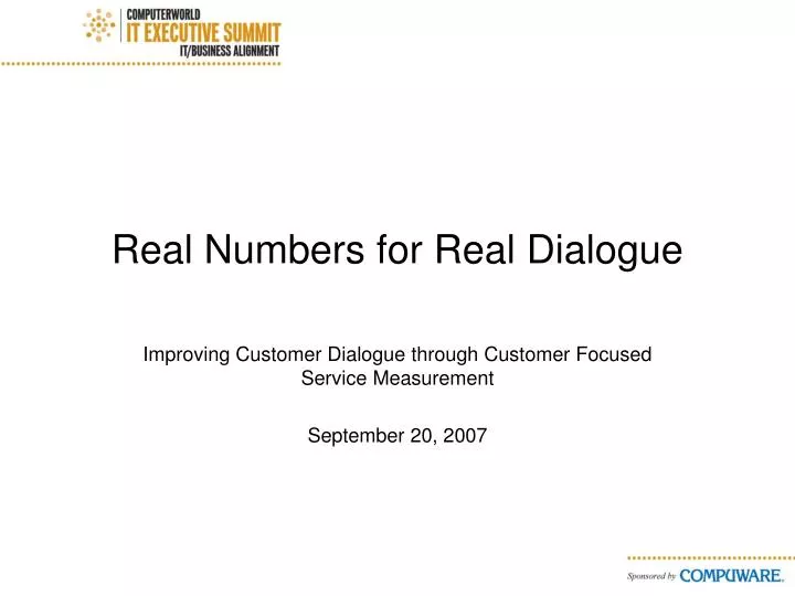 real numbers for real dialogue