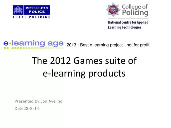 the 2012 games suite of e learning products