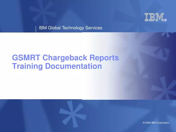 gsmrt chargeback reports training documentation
