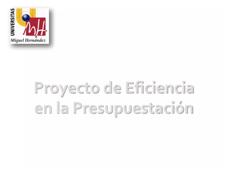 proyecto de eficiencia en la presupuestaci n