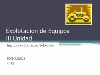 explotacion de equipos iii unidad