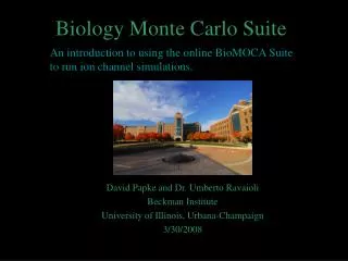 Biology Monte Carlo Suite