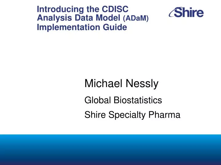 introducing the cdisc analysis data model adam implementation guide