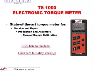 TS-1000 ELECTRONIC TORQUE METER