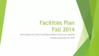 Facilities Plan Fall 2014