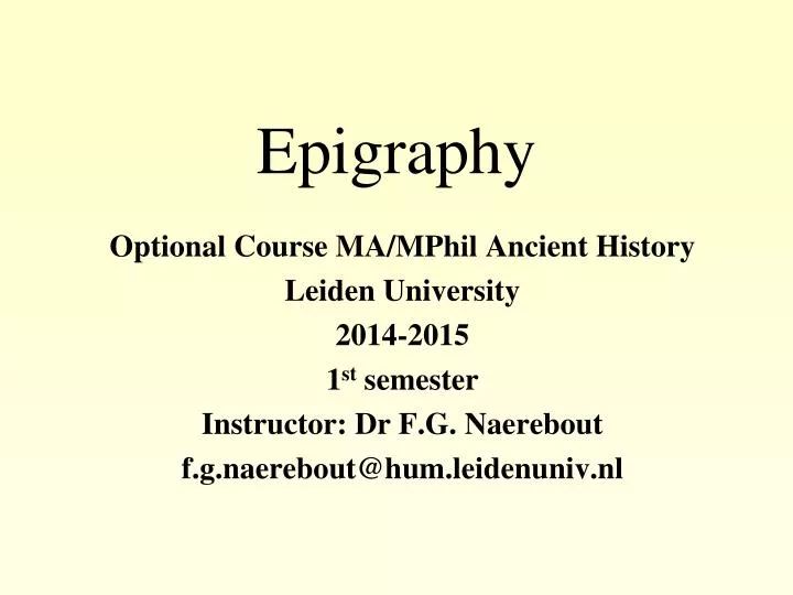 epigraphy