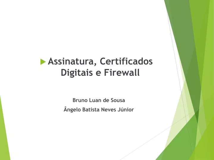 assinatura certificados digitais e firewall