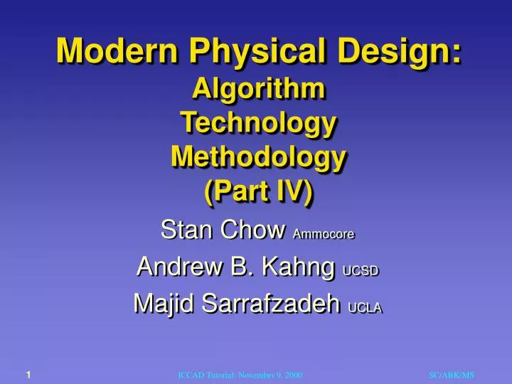 modern physical design algorithm technology methodology part iv
