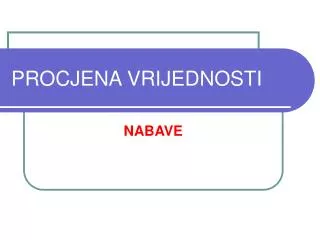 procjena vrijednosti