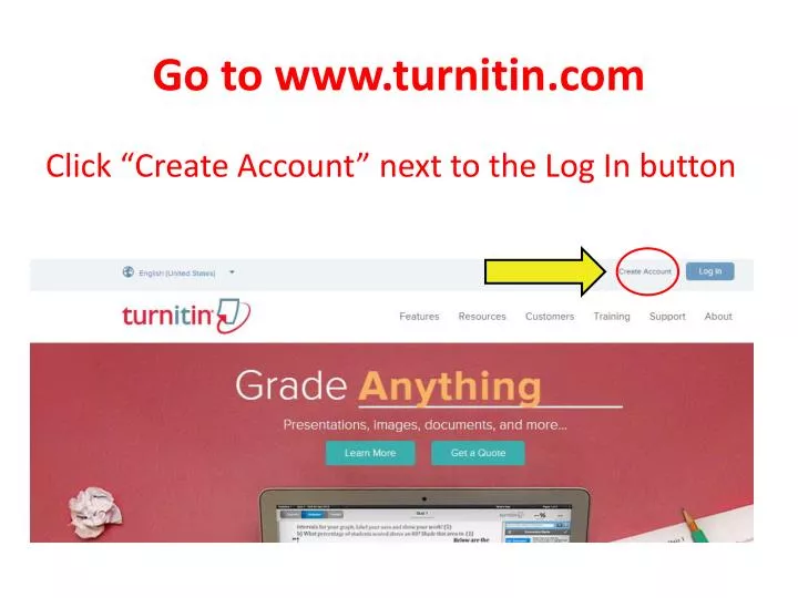 go to www turnitin com