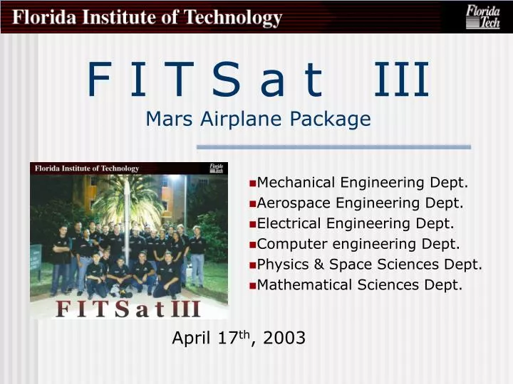 f i t s a t iii mars airplane package