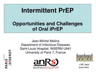 Intermittent PrEP Opportunities and Challenges of Oral iPrEP