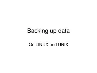 Backing up data