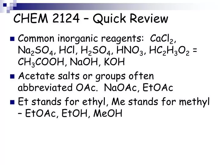 chem 2124 quick review