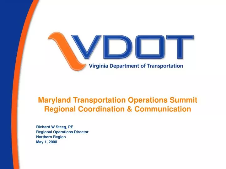 maryland transportation operations summit regional coordination communication