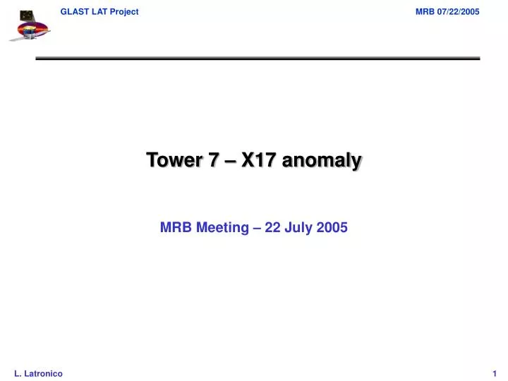 tower 7 x17 anomaly