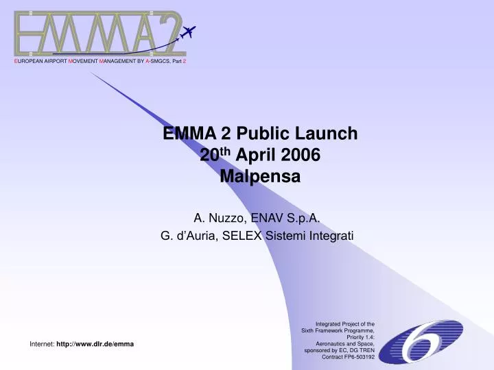 emma 2 public launch 20 th april 2006 malpensa