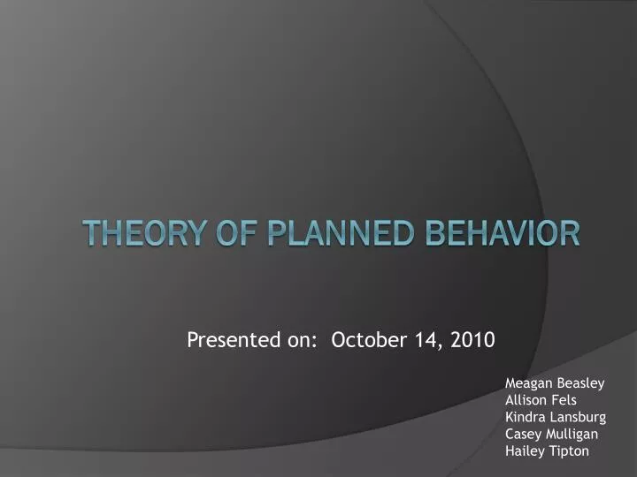 theory of planned behavior
