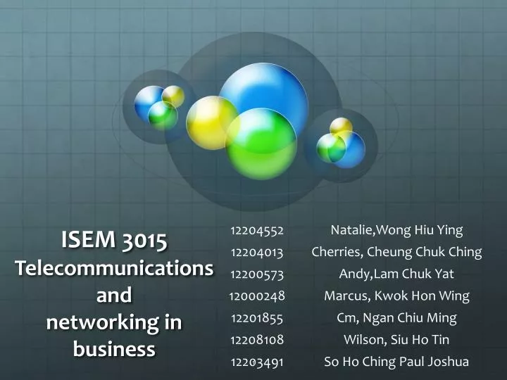 isem 3015 telecommunications and networking in business