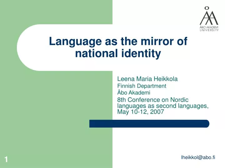 language as the mirror of national identity