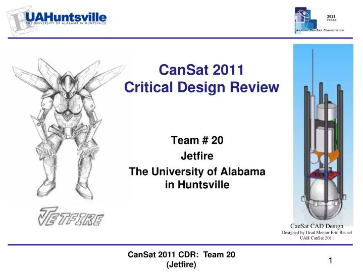 cansat 2011 critical design review