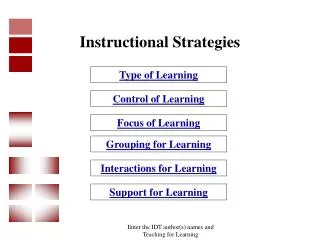 Instructional Strategies