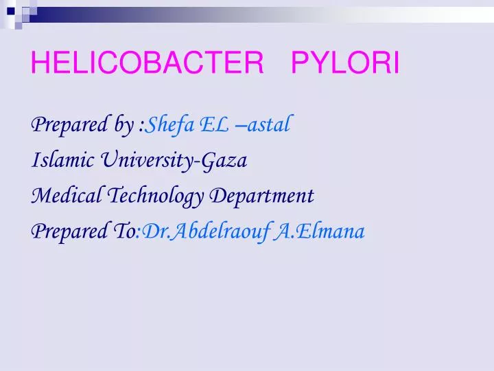 helicobacter pylori