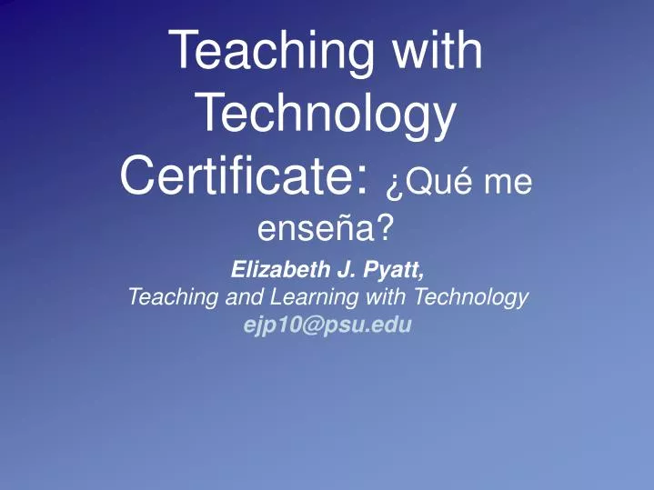 teaching with technology certificate qu me ense a