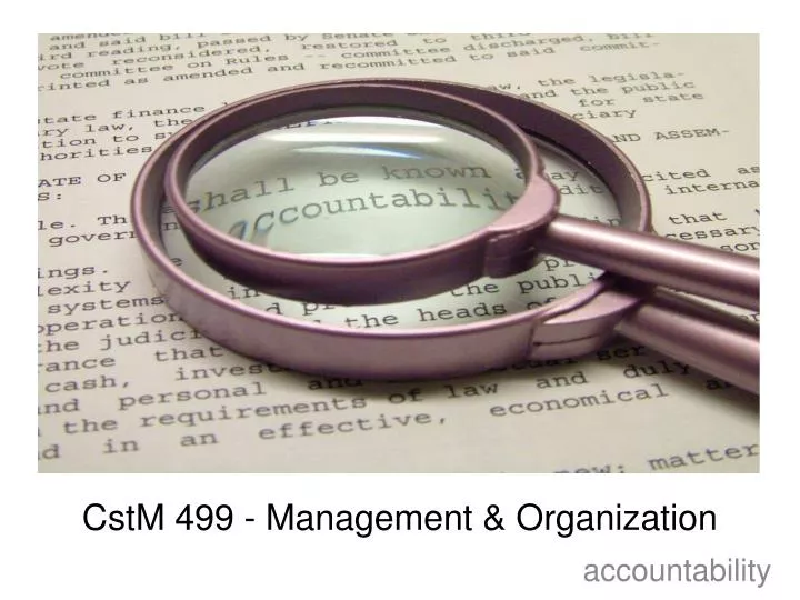 cstm 499 management organization