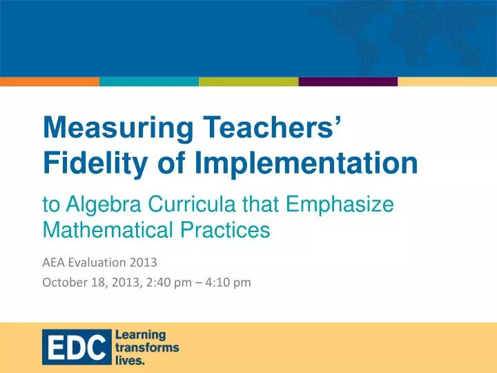 measuring teachers fidelity of implementation