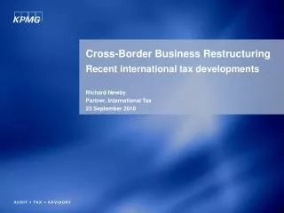 Cross-Border Business Restructuring