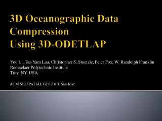 3D Oceanographic Data Compression Using 3D-ODETLAP