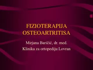 fizioterapija osteoartritisa