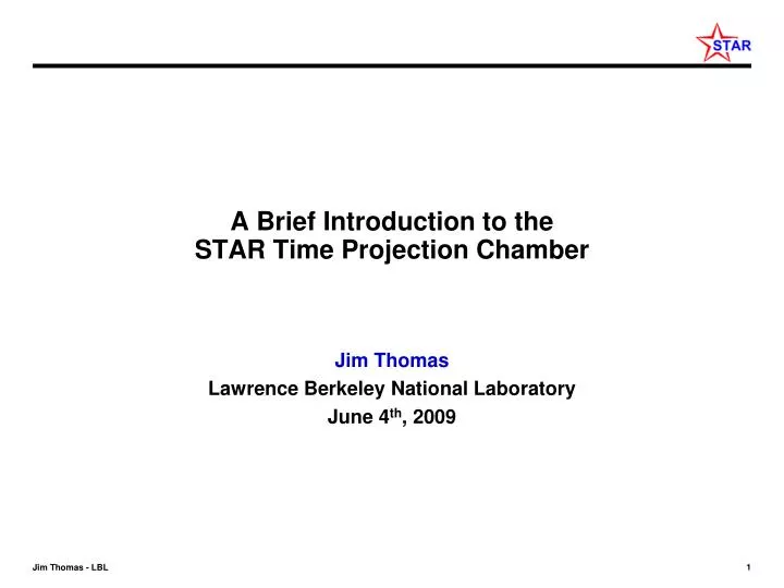 a brief introduction to the star time projection chamber