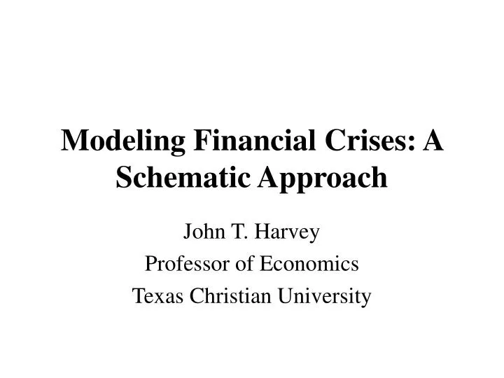 modeling financial crises a schematic approach