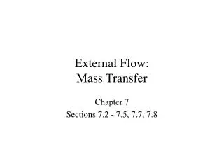 External Flow: Mass Transfer