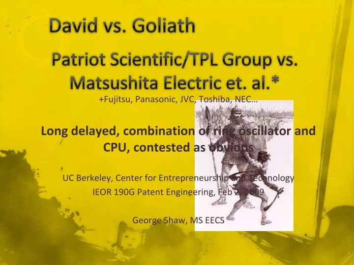 patriot scientific tpl group vs matsushita electric et al