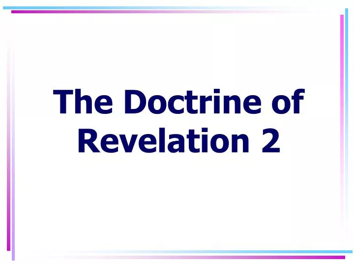 the doctrine of revelation 2