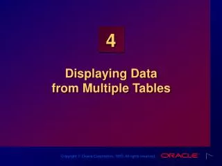 Displaying Data from Multiple Tables