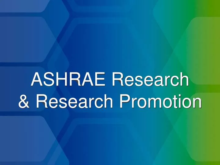 ashrae research research promotion