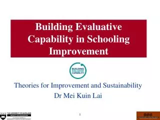Building Evaluative Capability in Schooling Improvement