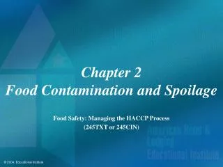 Chapter 2 Food Contamination and Spoilage