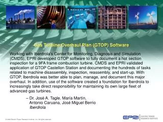 Gas Turbine Overhaul Plan (GTOP) Software