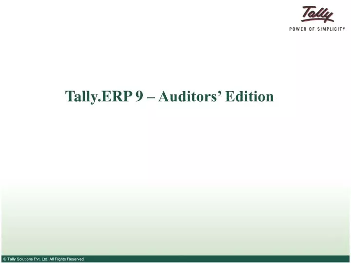 tally erp 9 auditors edition