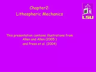 Chapter2: Lithospheric Mechanics