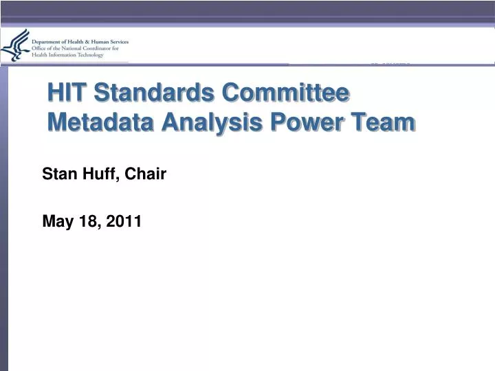 hit standards committee metadata analysis power team