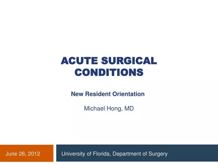 acute surgical conditions