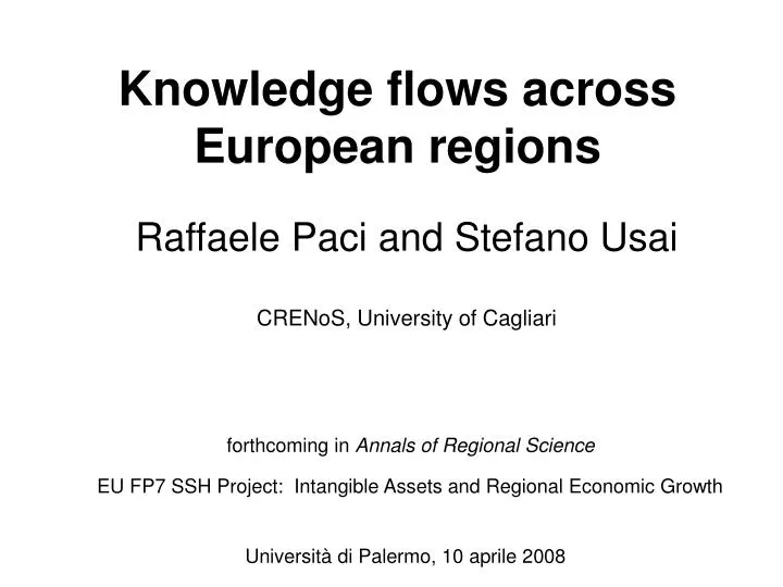 knowledge flows across european regions