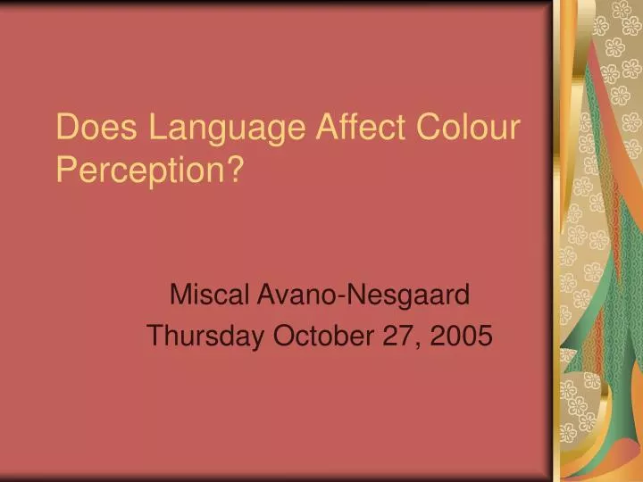 does language affect colour perception