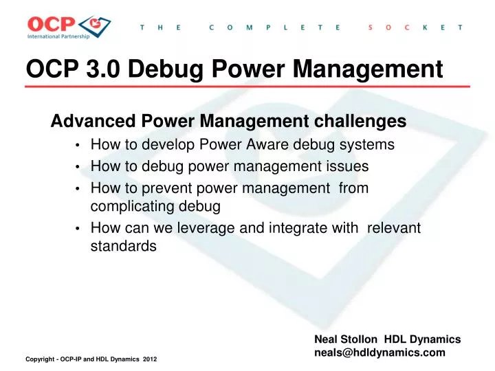 ocp 3 0 debug power management